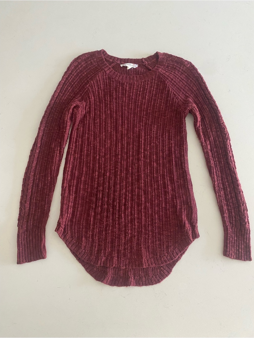 Pink Republic Maroon Ribbed Crewneck Sweater
